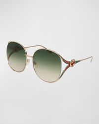 Gucci - Oversized Oval GG Sunglasses - Lyst