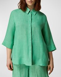 Marina Rinaldi - Plus Size Florida Button-Down Linen Shirt - Lyst