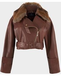 Gorski - Select Lamb Leather Moto Jacket With Detachable Lamb Shearling Collar - Lyst