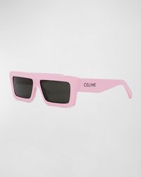 Celine - Flat-top Acetate Rectangle Sunglasses - Lyst