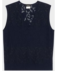 Akris - Whitecaps Knit V-Neck Vest - Lyst