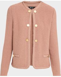 Misook - Relaxed Braid-Trim Tweed Jacket - Lyst