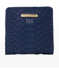 Gigi New York - Python-Embossed Leather Mini Folding Wallet - Lyst