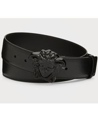 Versace - Leather Medusa-Buckle Belt - Lyst
