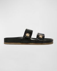Veronica Beard - Percey Leather Dual Band Slide Sandals - Lyst