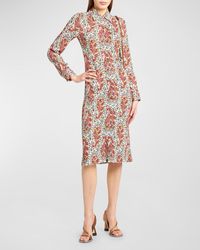 Etro - Floral Paisley-Print Jersey Midi Shirtdress - Lyst
