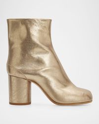 Maison Margiela - 80Mm Tabi Metallic Leather Split-Toe Ankle Boots - Lyst