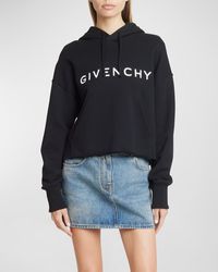 Givenchy - Logo-Print Crop Hoodie - Lyst