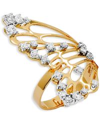 Staurino - 18k Rose Gold Half Butterfly Diamond Ring, 0.74tcw - Lyst