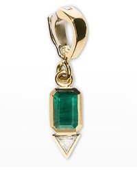 Azlee - Emerald And Trillion Small Diamond Charm - Lyst