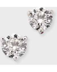 Memoire - Platinum Diamond Post Earrings, 1.5tcw. - Lyst