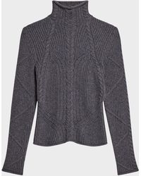 Helmut Lang - Cable Knit Wool Bustier Turtleneck Top - Lyst
