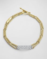 Lagos - 18k Signature Caviar Diamond Superfine 2 Row Link Toggle Bracelet - Lyst