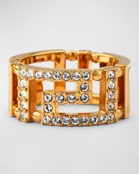 Versace - La Greca Crystal Ring - Lyst