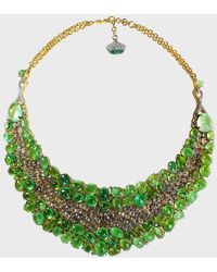 Etho Maria - 18k Yellow Gold Green Sapphire And Diamond Necklace - Lyst