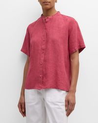 Eileen Fisher - Boxy Button-down Organic Linen Shirt - Lyst