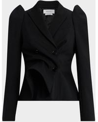 McQueen - Structured Stretch Wool Double-Breasted Blazer Jacket - Lyst