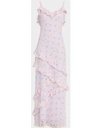 LoveShackFancy - Nocelle Floral Cotton Ruffle Maxi Dress - Lyst