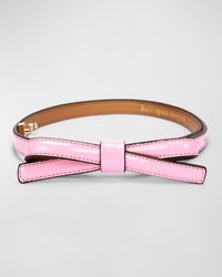 Kate Spade - Patent Shoestring Bow Belt - Lyst