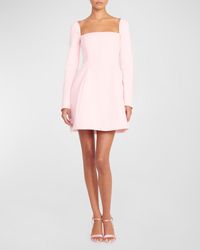 STAUD - Belinda Fit & Flare Long-Sleeve Mini Dress - Lyst
