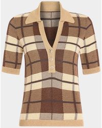Ramy Brook - Melanie Plaid Polo Sweater - Lyst