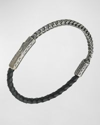 Marco Dal Maso - Lash Sterling And Leather Bracelet - Lyst