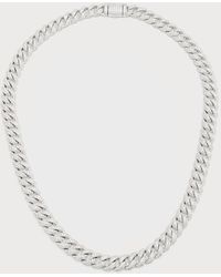 Heera Moti - 14k White Gold Pave Diamond Curb Chain Necklace, 18"l - Lyst