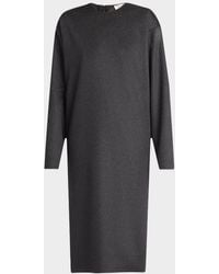 The Row - Lysiane Long-Sleeve Midi Cashmere Dress - Lyst