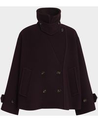 Chloé - Wool Double-Breasted Oversized Pea Coat - Lyst