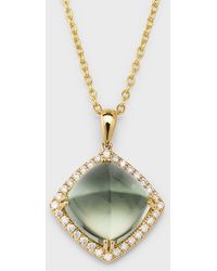David Kord - 18k Yellow Gold Pendant With Green Amethyst And Diamonds, 8.6tcw - Lyst