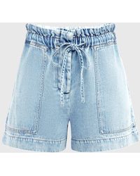 Rails - Foster Denim Paperbag Shorts - Lyst