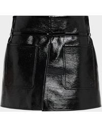 Courreges - Two Pockets Vinyl Mini Skirt With Belt - Lyst