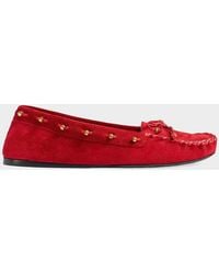 KHAITE - Milly Suede Moccasins - Lyst