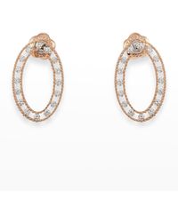 Staurino - Rose Gold Allegra Oval Earrings With Diamonds - Lyst