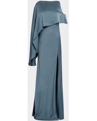 LAPOINTE - Satin Asymmetric Draped Gown - Lyst