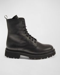 John Richmond - Lug-Sole Leather Combat Boots - Lyst