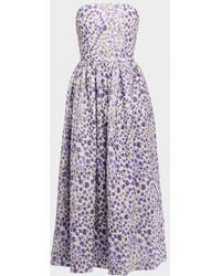 Shoshanna - Dana Floral-Print Strapless A-Line Dress - Lyst