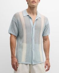 Frescobol Carioca - Castillo Stripe Crochet Short-Sleeve Shirt - Lyst