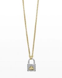 Lagos - Beloved Diamond Lock Pendant Necklace - Lyst