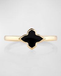 Farah Khan Atelier - 18k Yellow Gold Piano Black Minimalistic Ring, Size 7 - Lyst