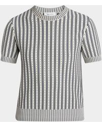 McQueen - Jacquard Striped Crewneck Top - Lyst