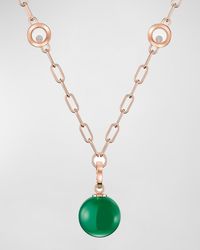 Chopard - Happy Diamonds Planet 18k Rose Gold Agate Necklace - Lyst