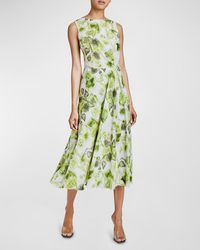 Santorelli - Carma Floral-Print Georgette Midi Dress - Lyst