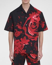 Alexander McQueen - Floral Wax Seal Print Camp Shirt - Lyst