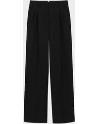 Ami Paris - Low-Rise Pleated Wide-Leg Wool Trousers - Lyst