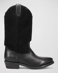 Frye - Billy Leather Shearling Cowboy Boots - Lyst