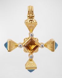 Konstantino - Citrine, Swiss Blue Topaz And White Diamond Pendant - Lyst
