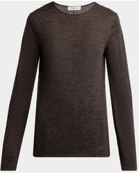 The Row - Nile Cashmere, Silk, And Linen Long-Sleeve Top - Lyst