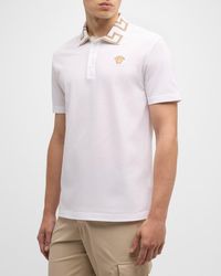 Versace - Greca-Collar Polo Shirt - Lyst