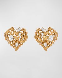 Oscar de la Renta - Coral Heart Earrings - Lyst
